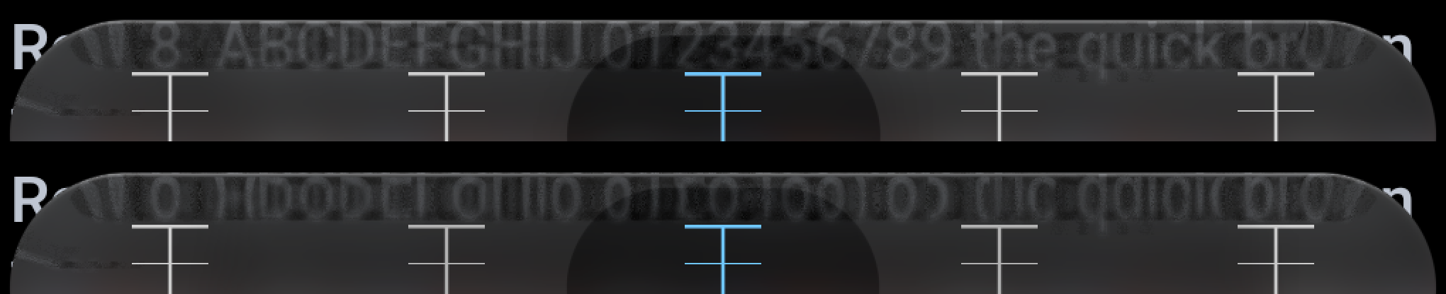 The bar's top run on both builds: Phase 3 above, V3 below